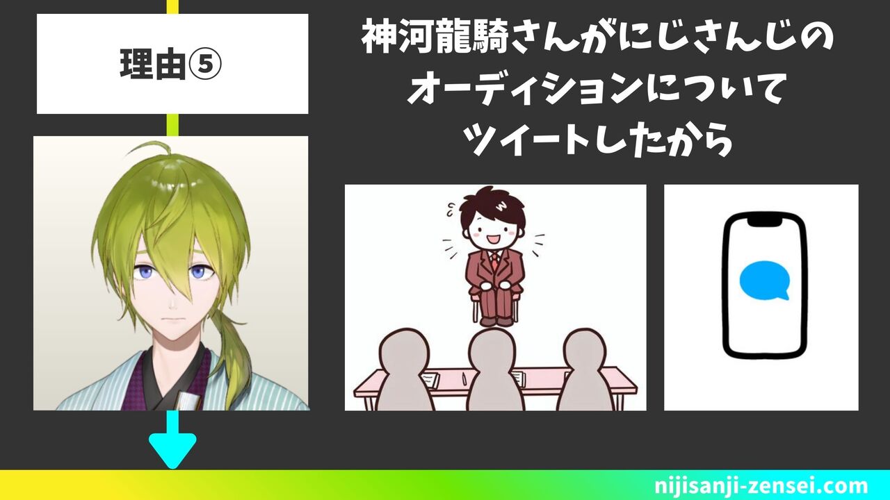 神河龍騎がにじさんじのオーディションについてツイート